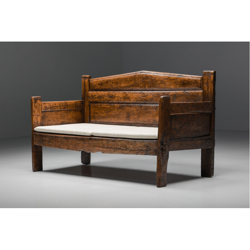 Vintage wood three seater bench by Wabi-Sabi