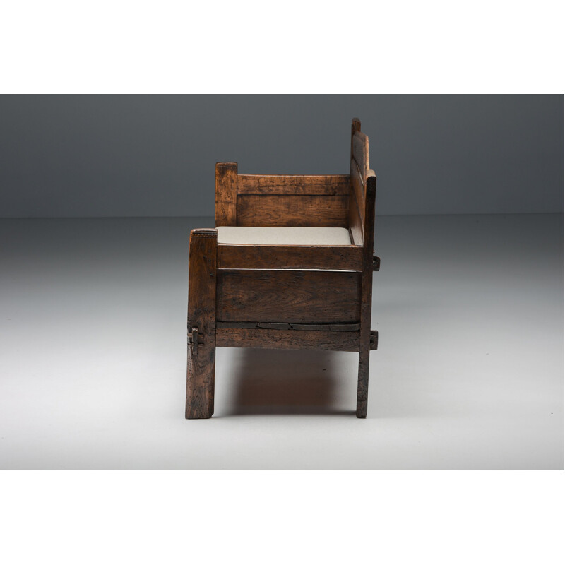 Vintage-Dreisitzerbank aus Holz von Wabi-Sabi