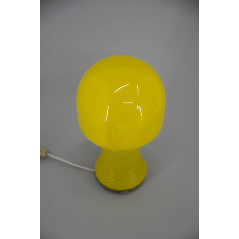 Mid-century yellow glass table lamp, Germany 1970s