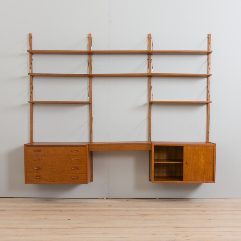 Danish mid century teak wall unit by Preben Sorensen, 1960s