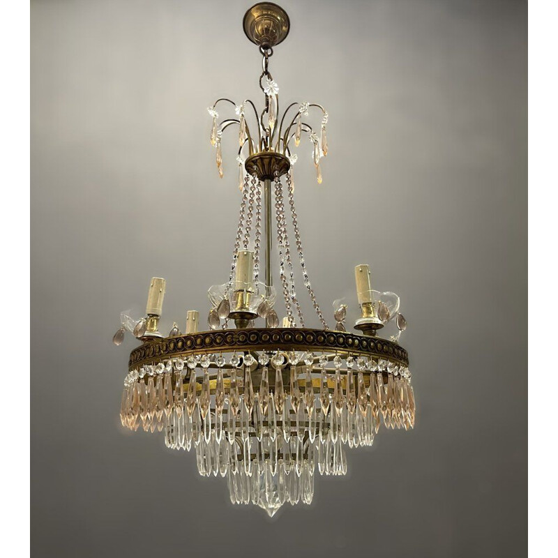 Italian vintage Murano glass chandelier, 1950s