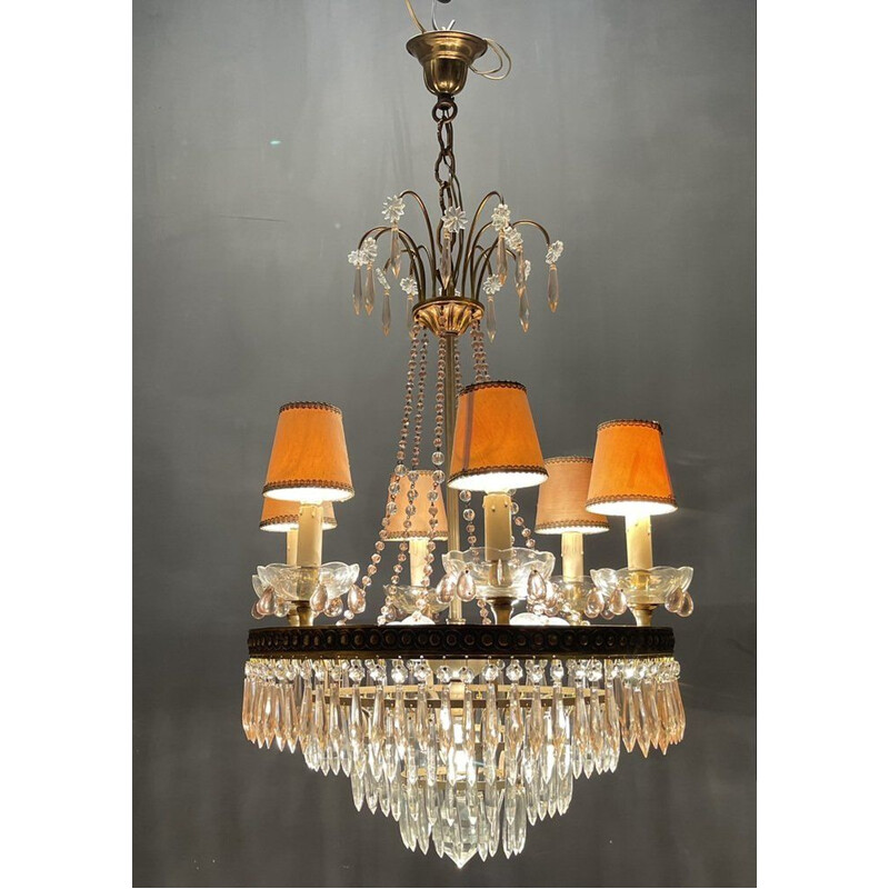 Italian vintage Murano glass chandelier, 1950s