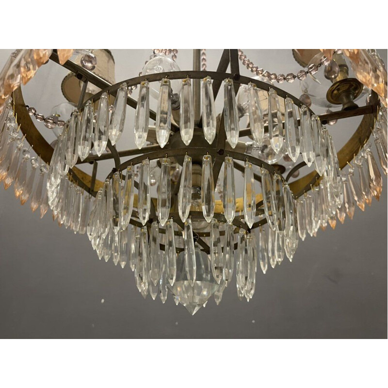 Italian vintage Murano glass chandelier, 1950s