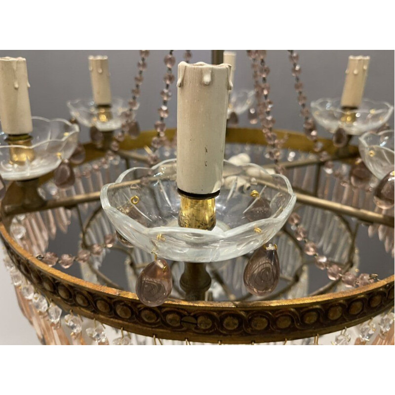 Italian vintage Murano glass chandelier, 1950s