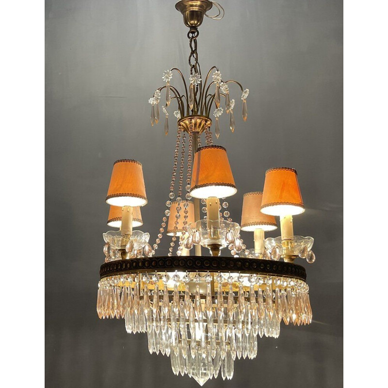 Italian vintage Murano glass chandelier, 1950s