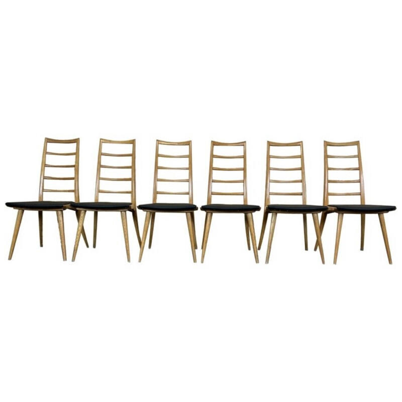 Conjunto de 6 cadeiras dinamarquesas vintage, 1960-1970