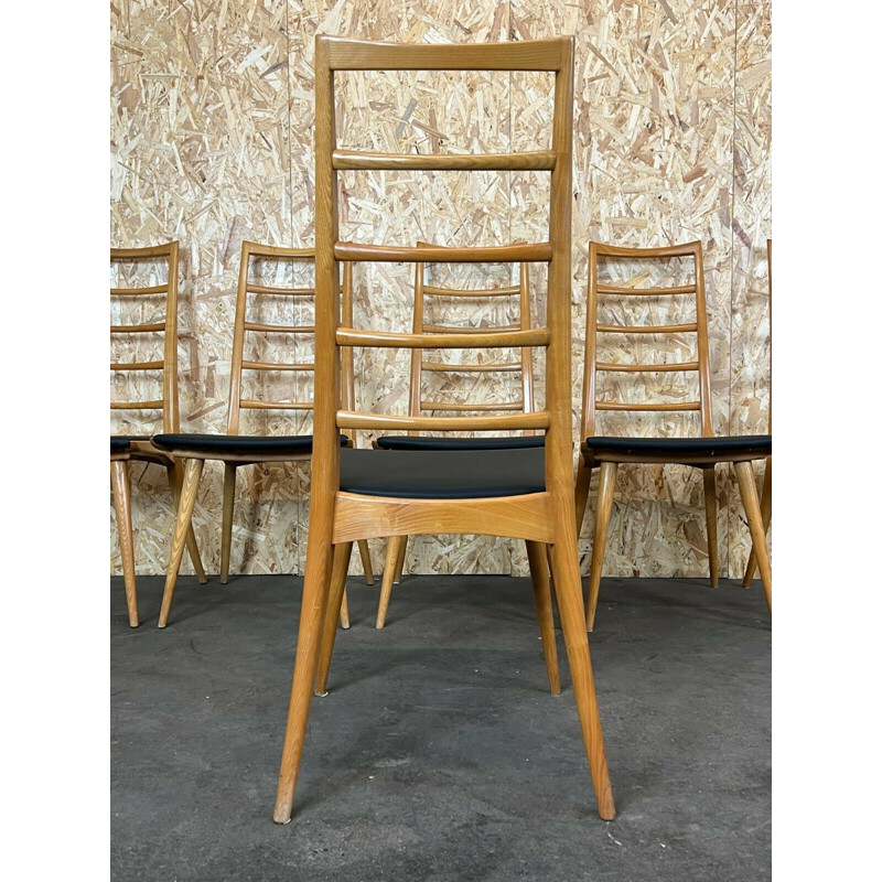 Conjunto de 6 sillas danesas de época, 1960-1970