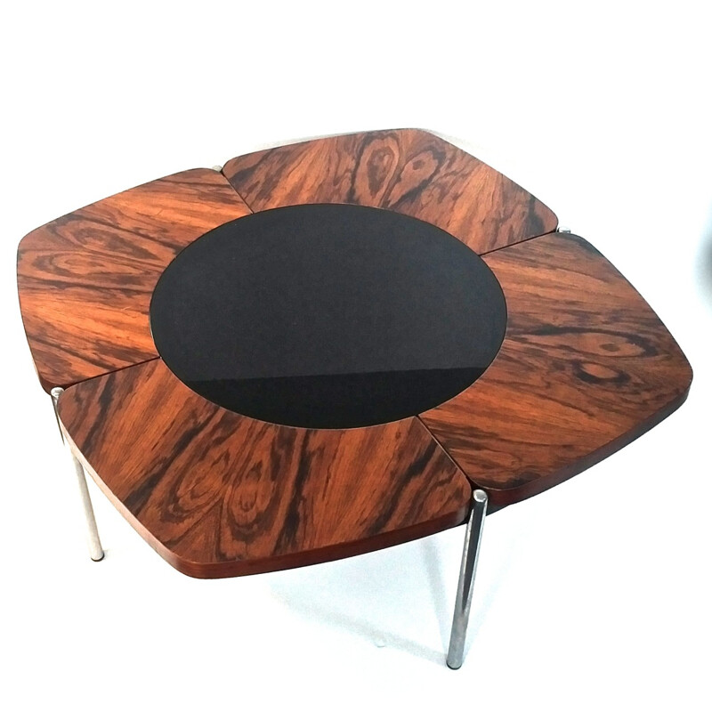 Mid-century coffee table in rosewood and teak - 1960s