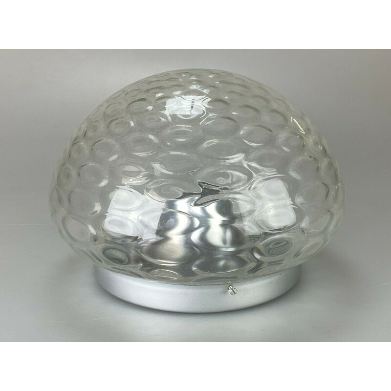 Vintage ceiling lamp in glass, 1960-1970s