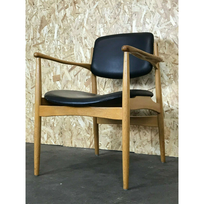 Vintage Eiche oakwood armchair, Denmark 1960-1970s