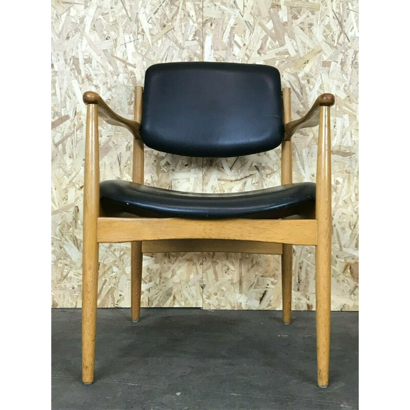 Vintage Eiche oakwood armchair, Denmark 1960-1970s