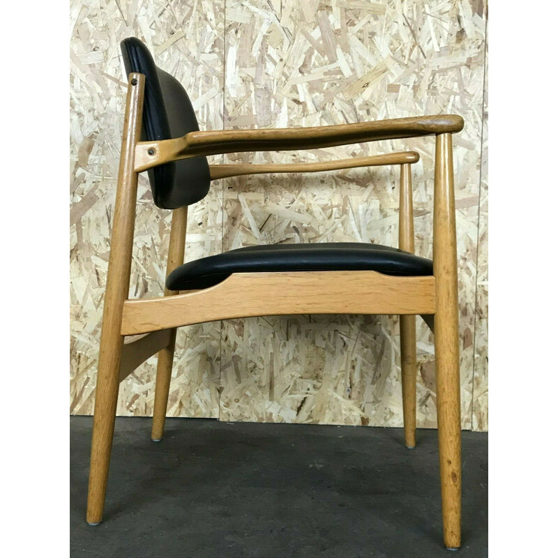 Vintage Eiche oakwood armchair, Denmark 1960-1970s