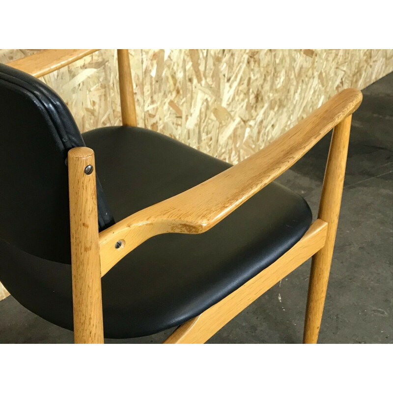 Vintage Eiche oakwood armchair, Denmark 1960-1970s