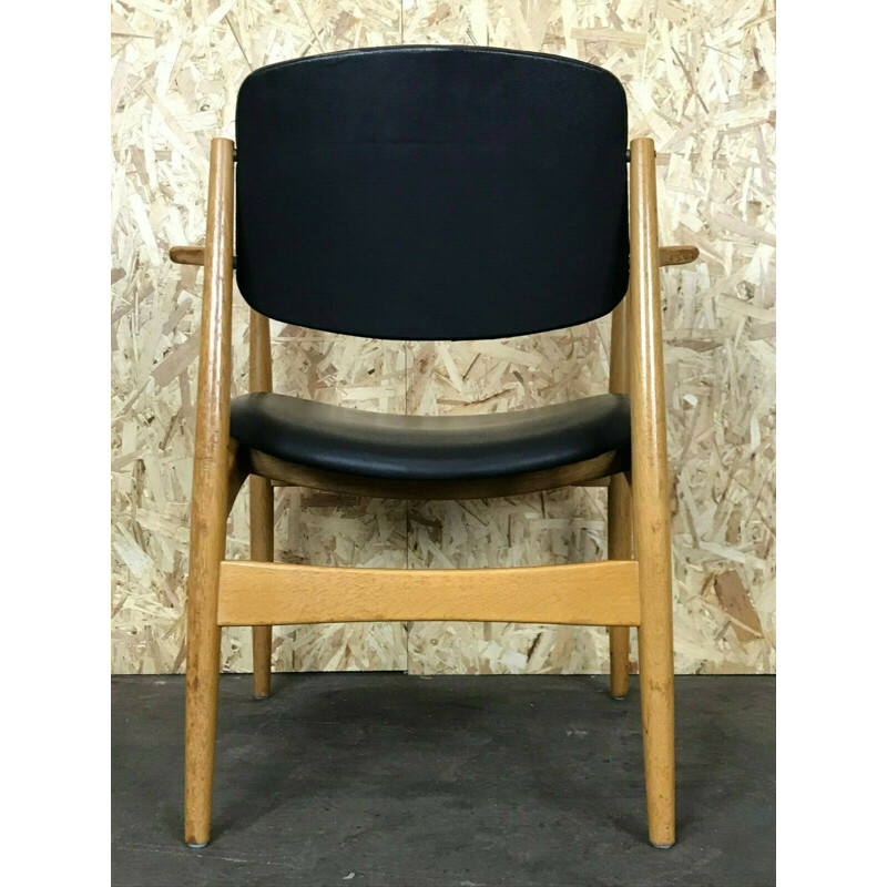 Vintage Eiche oakwood armchair, Denmark 1960-1970s