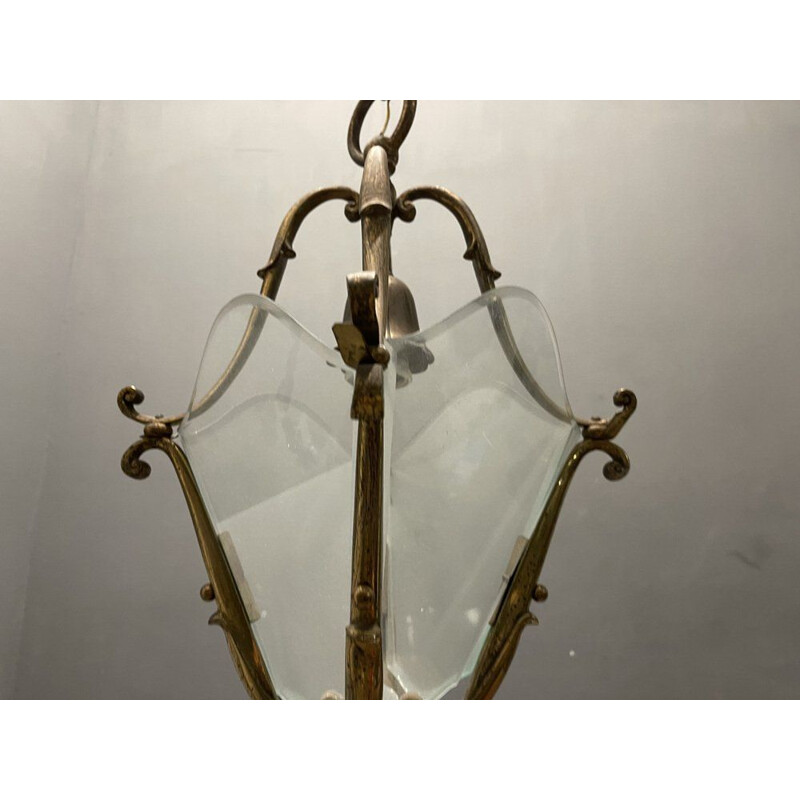 Vintage Italian bronze pendant lamp, 1950s