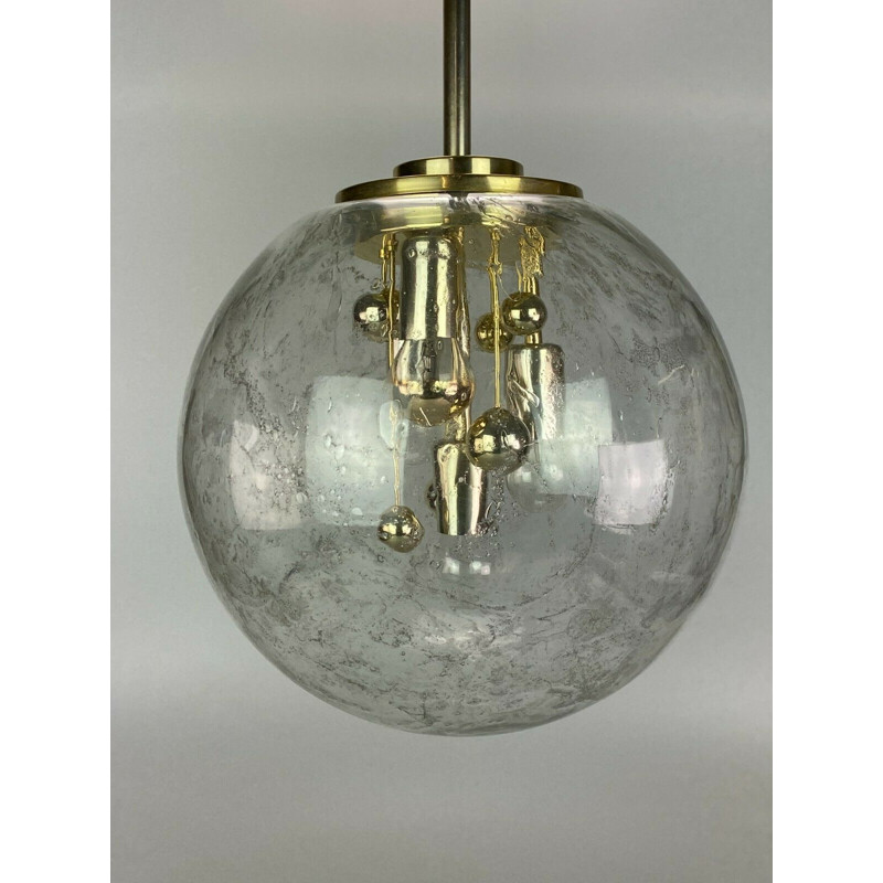 Vintage pendant lamp in glass by Doria, 1960-1970s