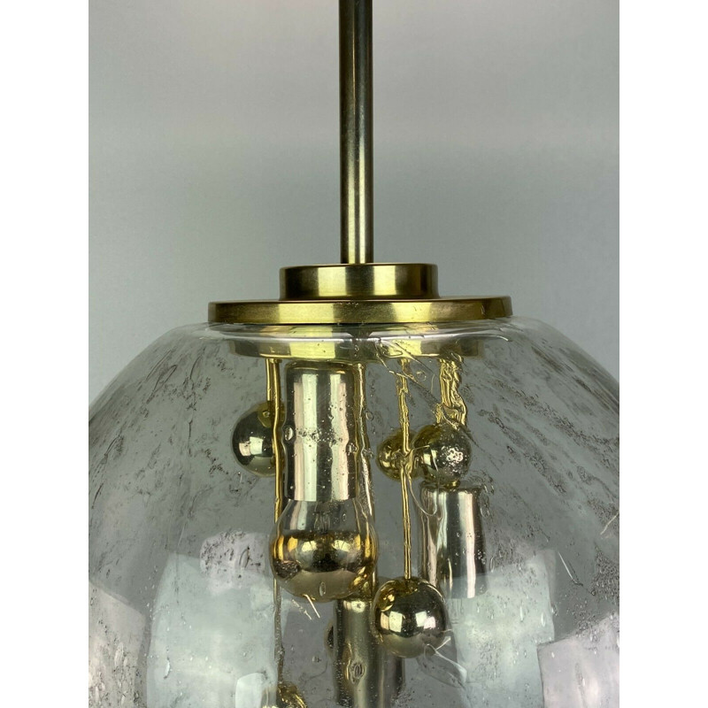 Vintage pendant lamp in glass by Doria, 1960-1970s