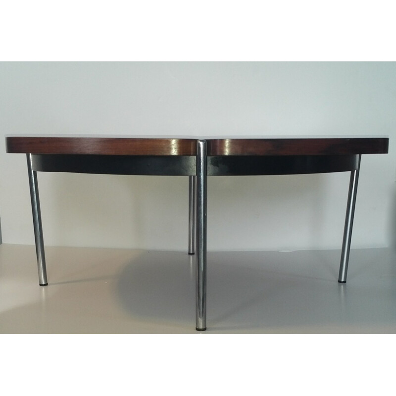 Table basse vintage en palissandre et teck - 1960