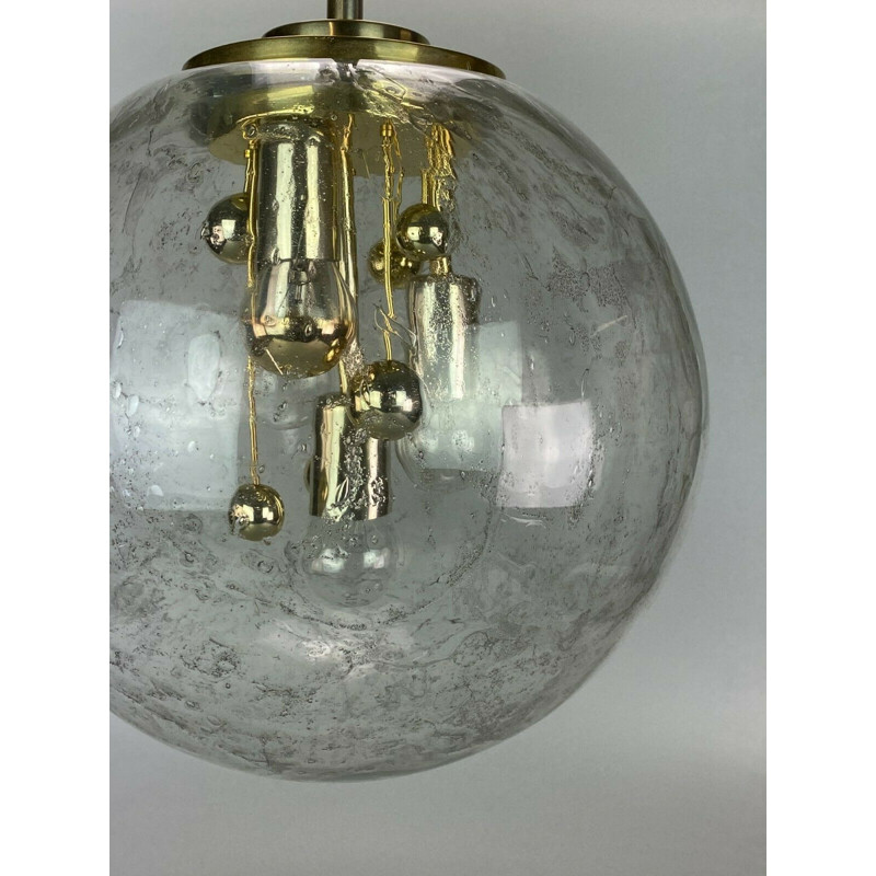 Vintage pendant lamp in glass by Doria, 1960-1970s