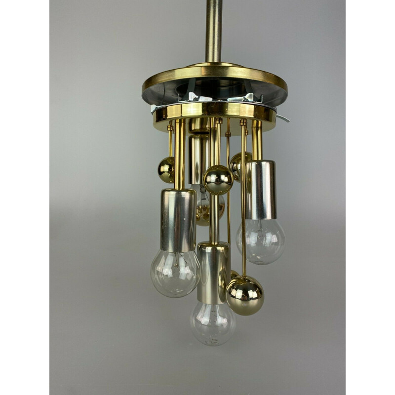 Vintage pendant lamp in glass by Doria, 1960-1970s