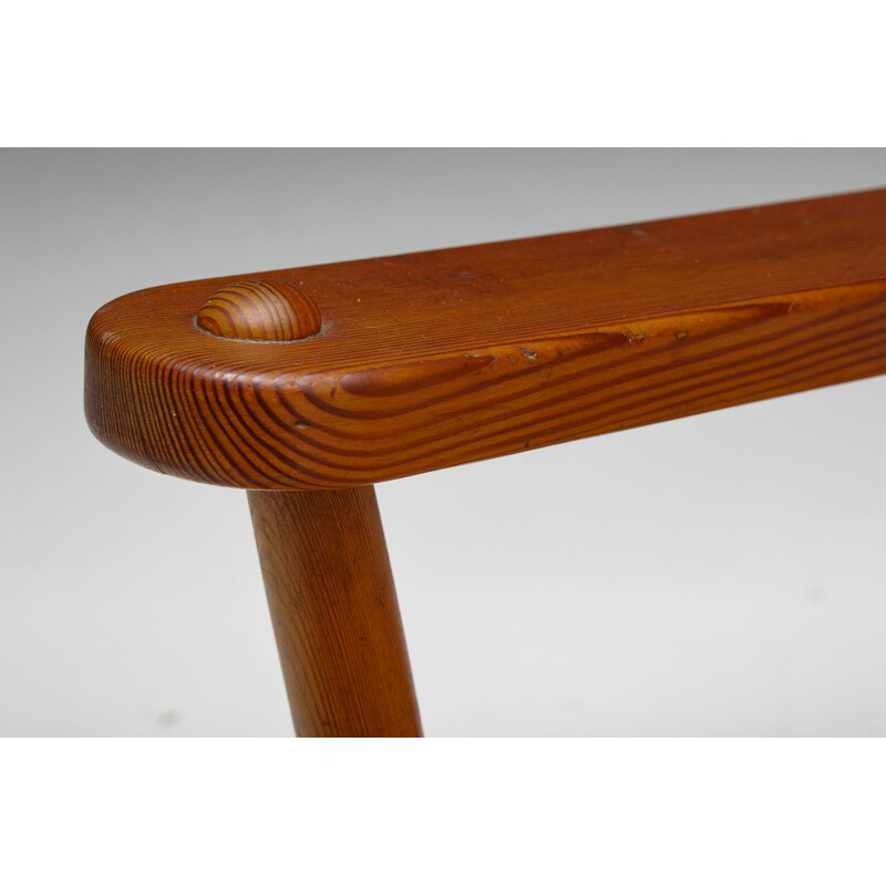 Vintage three-seat wooden bench by Gerard Van Den Berg, 1934