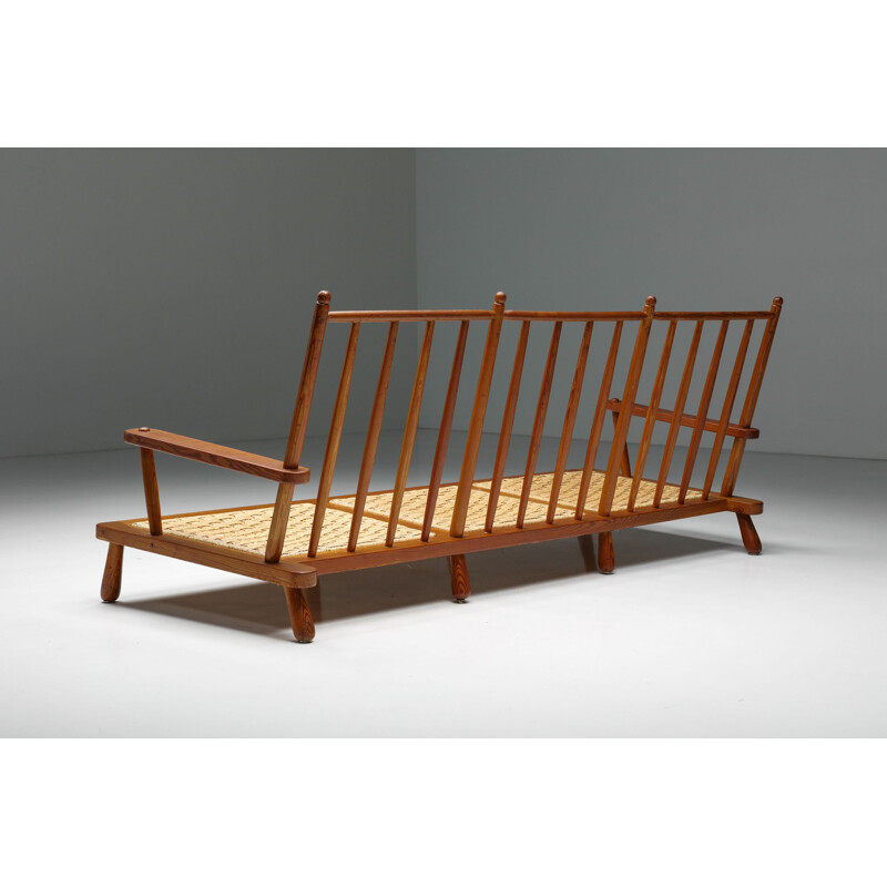 Vintage three-seat wooden bench by Gerard Van Den Berg, 1934