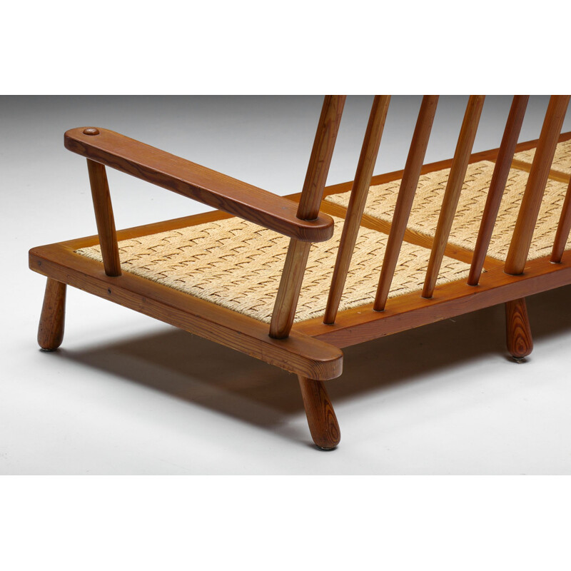 Vintage three-seat wooden bench by Gerard Van Den Berg, 1934