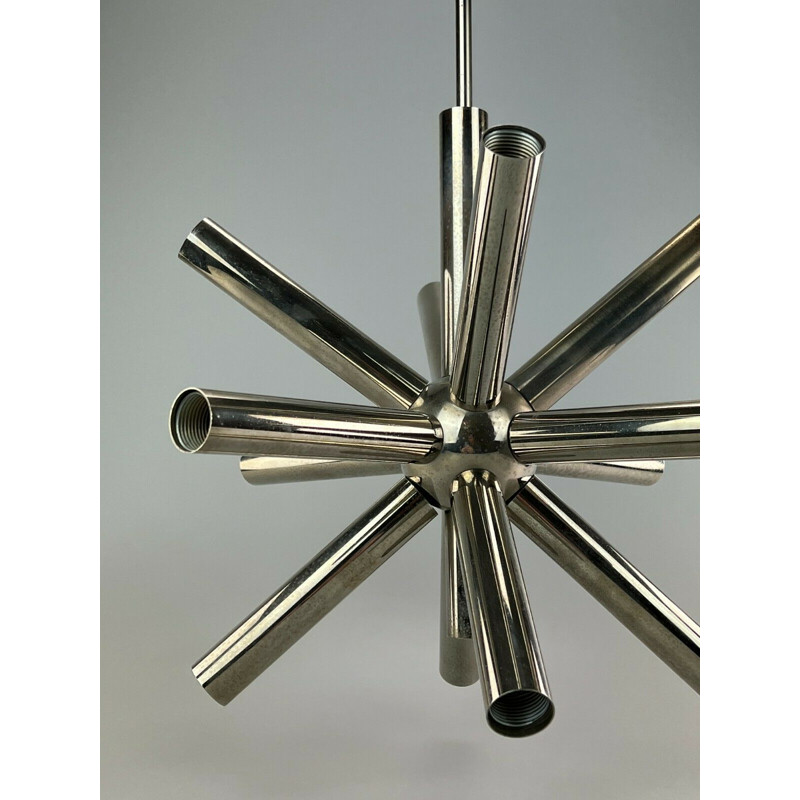 Vintage Sputnik chrome pendant lamp by Sciolari, 1960-1970s