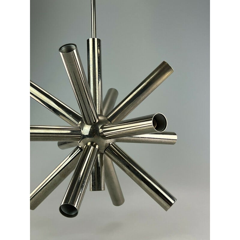 Vintage Sputnik chrome pendant lamp by Sciolari, 1960-1970s