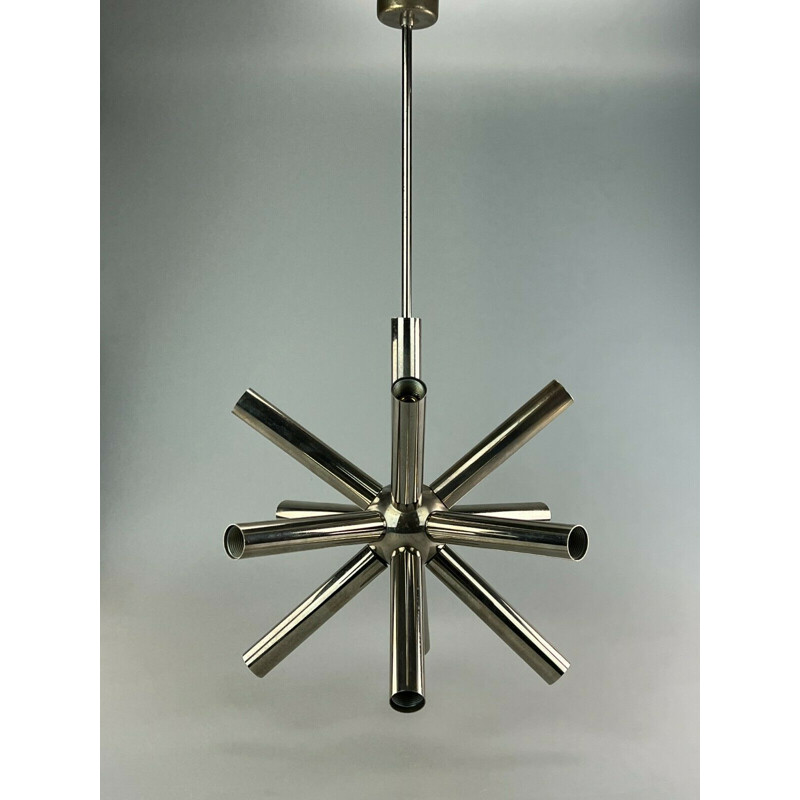 Vintage Sputnik chrome pendant lamp by Sciolari, 1960-1970s