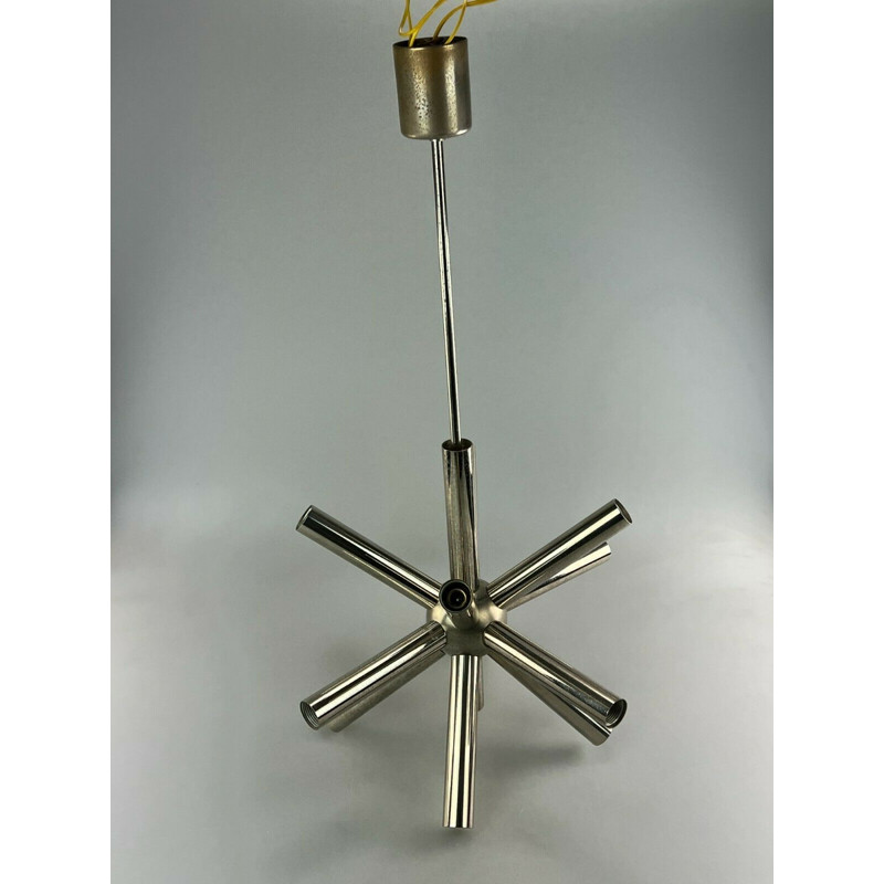 Lampada a sospensione Sputnik vintage in cromo di Sciolari, 1960-1970