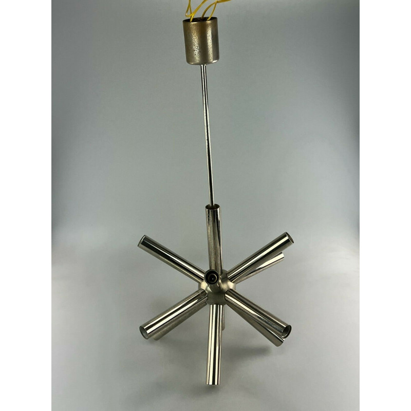 Vintage Sputnik chrome pendant lamp by Sciolari, 1960-1970s