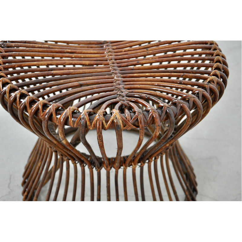 Vintage rattan stool, 1960