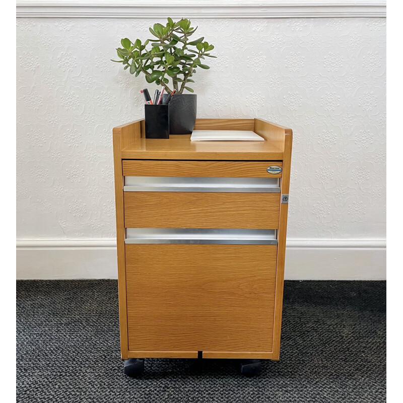 Vintage filing cabinet on castor wheels