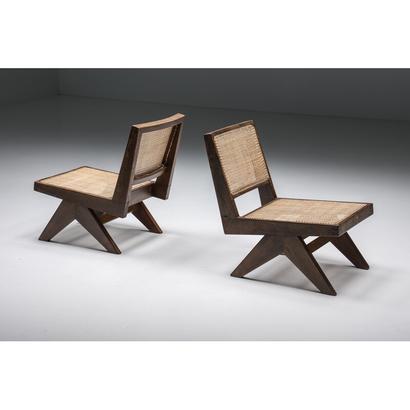 Vintage fauteuil zonder armen van Pierre Jeanneret, 1960