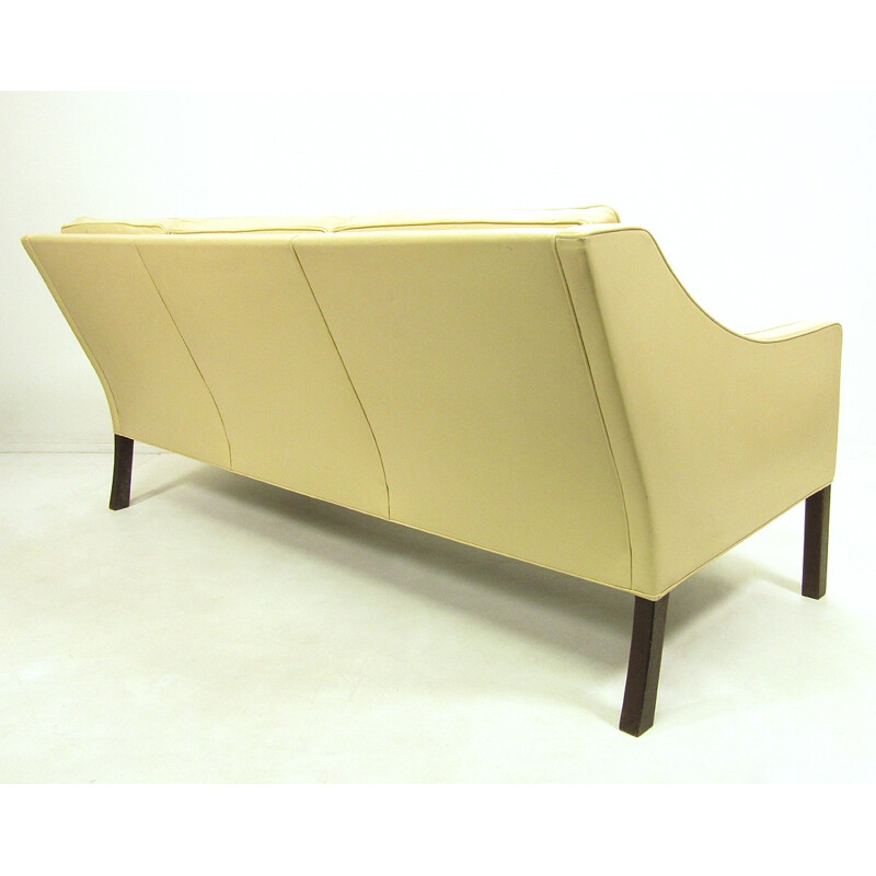 Ensemble de canapé et fauteuil Fredericia en cuir crème, Borge MOGENSEN - 1970