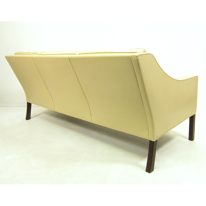 Set of Fredericia sofa and armchair in cream leather, Borge MOGENSEN - 1970s