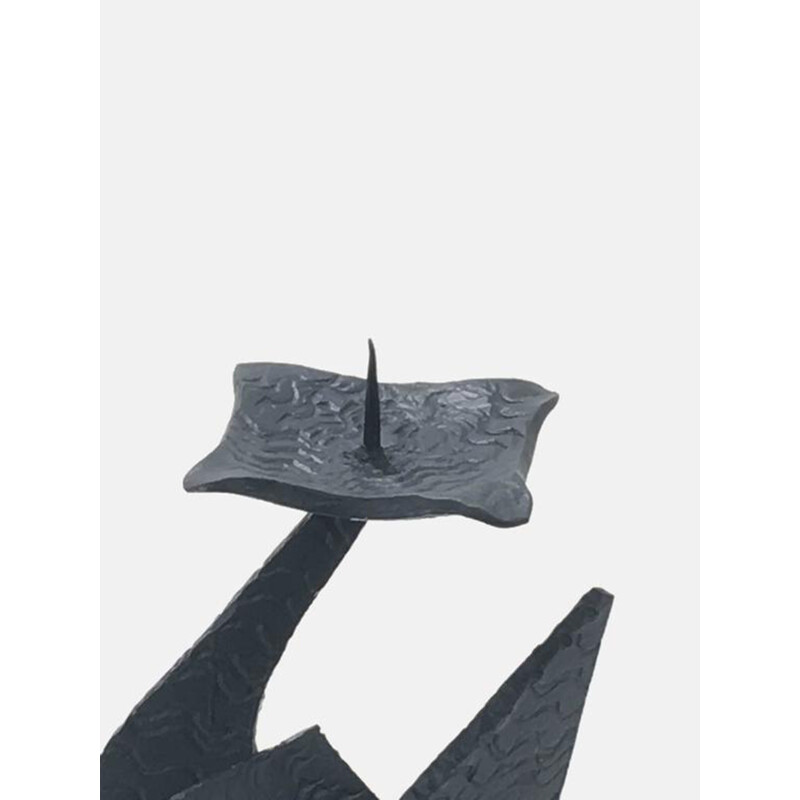 Abstract metal candle holder sculpture - 1950s