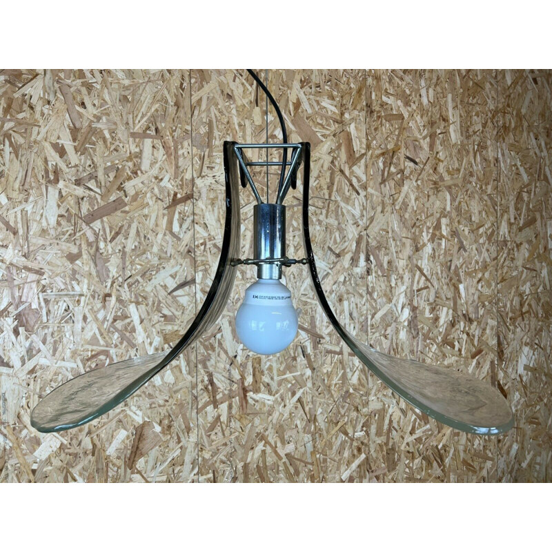 Lámpara de suspensión vintage de cristal de Murano de Carlo Nason para Mazzega, 1960-1970