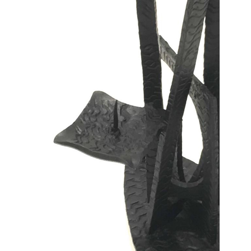 Abstract metal candle holder sculpture - 1950s