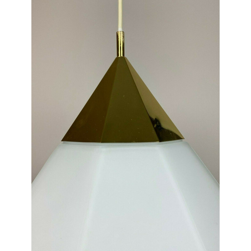 Vintage suspension lamp by Glashütte Limburg, 1960