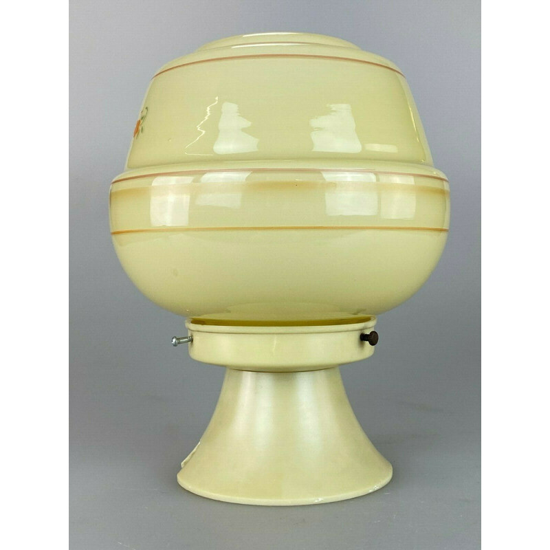 Vintage glazen plafondlamp van Erco, 1960-1970