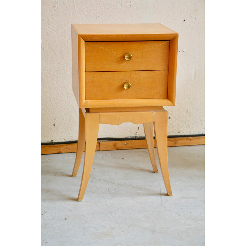 Pair of French bedside tables in sycomore, Suzanne GUIGUICHON - 1940s