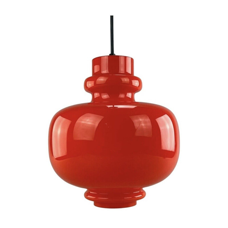 Vintage red pendant lamp by Hans Agne Jakobsson for Staff, 1960-1970s