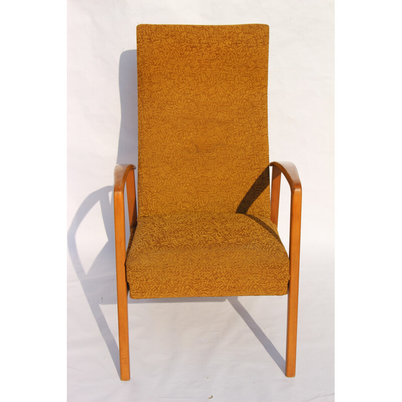 Convertible relaxing fabric armchair - 1950s