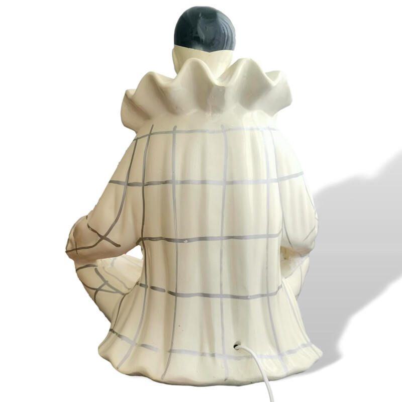 Vintage Italian Art Deco ceramic Pierrot table lamp by Nove di Bassano, 1930-1940s