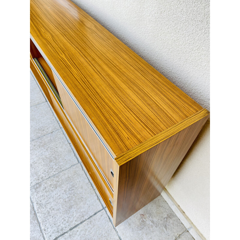 Vintage high teak sideboard with two doors