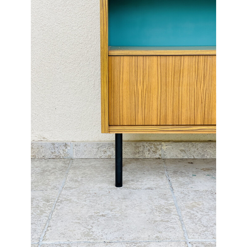 Vintage high teak sideboard with two doors