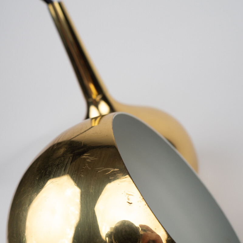 Pair of vintage brass pendant lamps by Frandsen, Denmark 1970