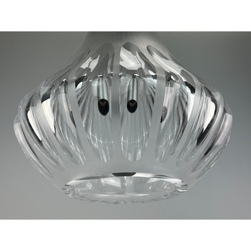 Vintage pendant lamp in glass by Peill & Putzler, 1960-1970s